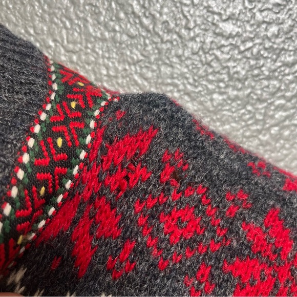 Squaw Valley Vintage 100% Wool Nordic Fair Isle Sweater Women's Size Medium - Picture 7 of 8